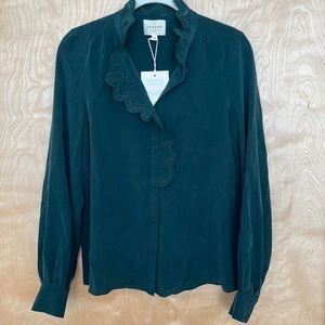 Sezane Chlo Shirt Bottle Green 36